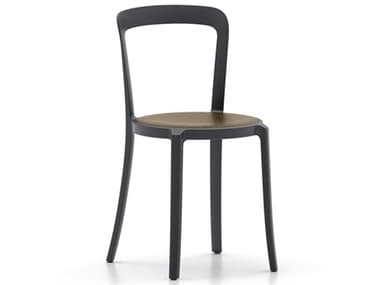 Emeco Outdoor On & On Walnut / Black Recycled Plastic Wood Dining Chair EMOONONWWSBLACK