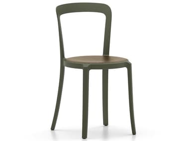 Emeco Outdoor On & On Walnut / Green Recycled Plastic Wood Dining Chair EMOONONWWSGREEN