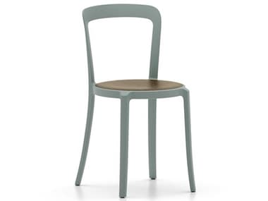 Emeco Outdoor On & On Walnut / Light Blue Recycled Plastic Wood Dining Chair EMOONONWWSLIGHTBLUE