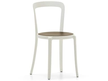 Emeco Outdoor On & On Walnut / White Recycled Plastic Wood Dining Chair EMOONONWWSWHITE
