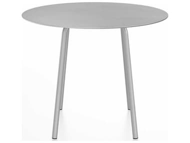 Emeco Outdoor Hand Brushed / Clear Anodized 36'' Wide Aluminum Round Dining Table EMOPARTRD36ALU