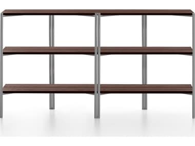 Emeco Outdoor Run By Sam Hecht And Kim Colin Aluminum Clear Anodized Console Table in Walnut EMORSSWAL