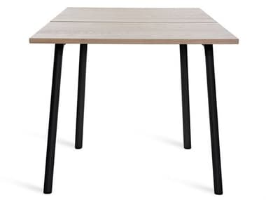 Emeco Outdoor Run By Sam Hecht And Kim Colin Aluminum Black 32'' Wide Square Dining Table with Ash Top EMORT32BASH