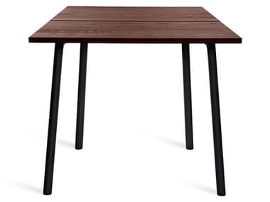 Emeco Outdoor Run By Sam Hecht And Kim Colin Aluminum Black 32'' Wide Square Dining Table with Walnut Top EMORT32BWAL
