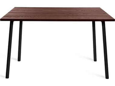 Emeco Outdoor Run By Sam Hecht And Kim Colin Aluminum Black 48'' Wide Square Dining Table in Walnut Top EMORT48BWAL