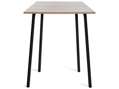 Emeco Outdoor Run By Sam Hecht And Kim Colin Aluminum Black 32'' Wide Square Bar Table with Ash Top EMORTH32BASH