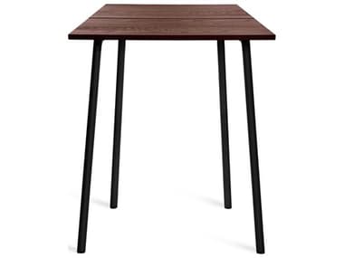 Emeco Outdoor Run By Sam Hecht And Kim Colin Aluminum Black 32'' Wide Square Bar Table with Walnut Top EMORTH32BWAL