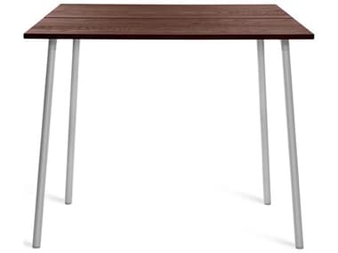 Emeco Outdoor Run By Sam Hecht And Kim Colin Aluminum 48''W x 32''D Rectangular Bar Table with Walnut Top EMORTH48SWAL