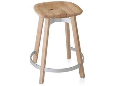 Emeco Outdoor Su By Nendo Wood Counter Stool with Oak Seat EMOSU24WOODWS