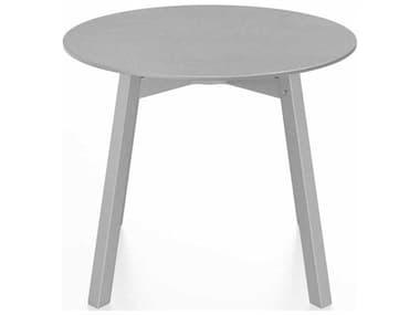 Emeco Outdoor Hand Brushed / Clear Anodized 24'' Wide Aluminum Round End Table EMOSULTRD24ALU