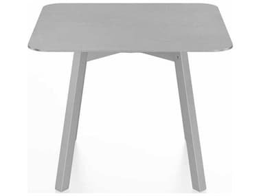 Emeco Outdoor Hand Brushed / Clear Anodized 24'' Wide Aluminum Square End Table EMOSULTSQ24ALU