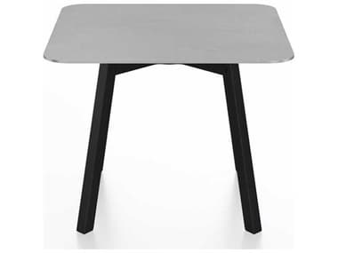 Emeco Outdoor Hand Brushed / Black Anodized 24'' Wide Aluminum Square End Table EMOSULTSQ24ALUPC