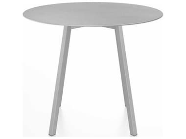 Emeco Outdoor Hand Brushed / Clear Anodized 36'' Wide Aluminum Round Dining Table EMOSUTRD36ALU
