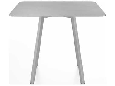 Emeco Outdoor Hand Brushed / Clear Anodized 36'' Wide Aluminum Square Dining Table EMOSUTSQ36ALU