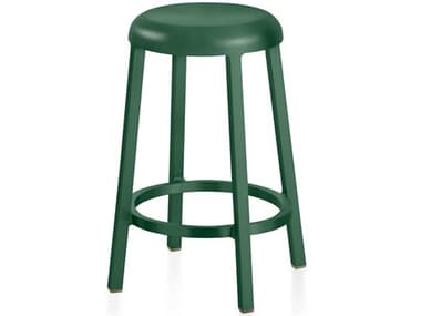 Emeco Outdoor Za By Naoto Fukasawa Green Aluminum Metal Counter Stool EMOZA24PCGR