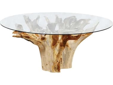 Elk Outdoor New Orleans Natural 72'' Wood Glass Round Dining Table EO6118005