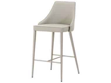 Essential For Living Meridian Ivy Light Grey / Brushed Stainless Steel Counter Stool ESL1618CSSYNLGRY