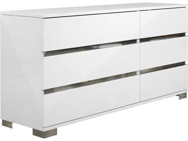 Essential For Living Vivente Icon White High Gloss Acrylic Lacquer 68.5'' x 19'' Six-Drawer Dresser ESL2106WHG