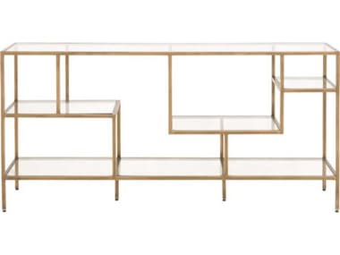 Essentials for Living District 59&quot; Brass Clear Bookcase ESL4607BRA
