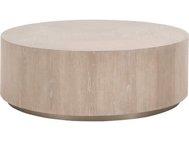 Essentials for Living District 42" Round Wood Natural Gray Coffee Table ESL4608LNGOSLV