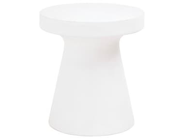 Essentials for Living District Tack 17 Round Concrete Ivory End Table ESL4611IVO