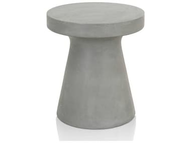 Essentials for Living District Tack 17 Round Concrete Slate Grey End Table ESL4611SLAGRY