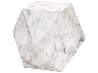 Essentials for Living District Facet Ivory Marble 17'' Wide Square End Table ESL4613IVOMAR