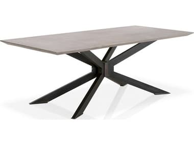 Essentials for Living District Industry 87" Rectangular Resin Ash Grey Distressed Black Dining Table ESL4630BLKAGRY