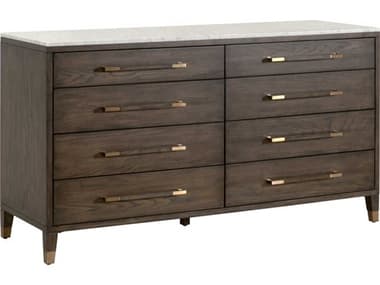 Essentials for Living Cambria 65" Wide 8-Drawers Oak Wood Double Dresser ESL5252DBOAKBIA