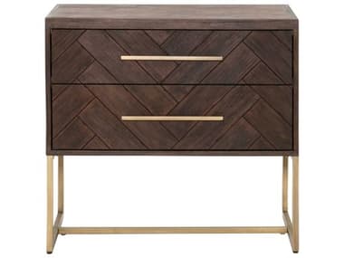 Essentials for Living Traditions Mosaic 29" Wide 2-Drawers Brown Acacia Wood Nightstand ESL6048RJAV