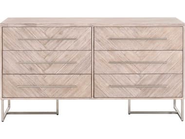 Essentials for Living Traditions Mosaic 62" Wide 6-Drawers Acacia Wood Double Dresser ESL6049NG