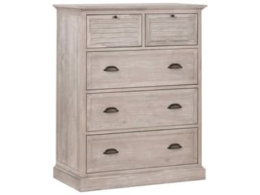 Essentials for Living Traditions 37" Wide 5-Drawers Natural Gray Acacia Wood Accent Chest ESL6058NG