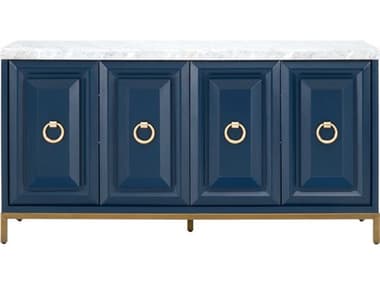 Essentials for Living Traditions Navy Blue, Brushed Gold, White Marble Buffet ESL6087NAVBGLDWHT