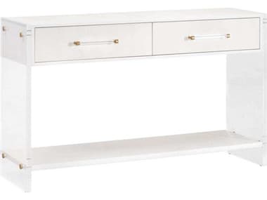 Essentials for Living Traditions Sonia Shagreen 52" Rectangular Wood Pearl Console Table ESL6111PRLSHGBBRS