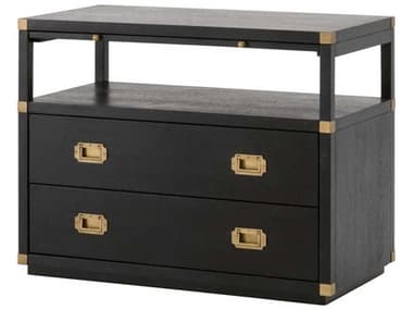Essentials for Living Traditions Bradley 35" Wide 2-Drawers Acacia Wood Nightstand ESL6131BBLKBGLD