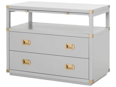 Essentials for Living Traditions Dove Gray Two-Drawer Nightstand ESL6131DGRBGLD