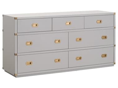 Essentials for Living Traditions 66" Wide 7-Drawers Gray Ply Wood Double Dresser ESL6132.DGRBGLD