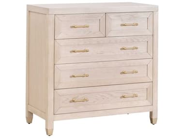 Essentials for Living Traditions 39" Wide 5-Drawers Light Honey Oak Brown Wood Accent Chest ESL6135LHONBBRS