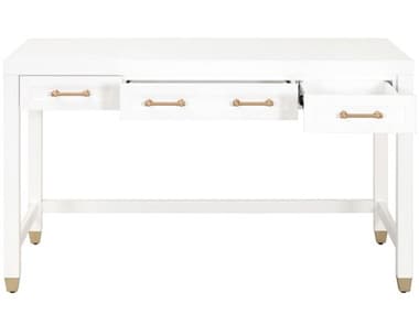 Essentials for Living Traditions Stella 54&quot; Matte White Ply Wood Secretary Desk ESL6137WHTBBRS