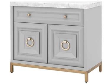 Essentials for Living Traditions 36" Wide Gray Acacia Wood Accent Chest ESL6154DGRBGLDWHT