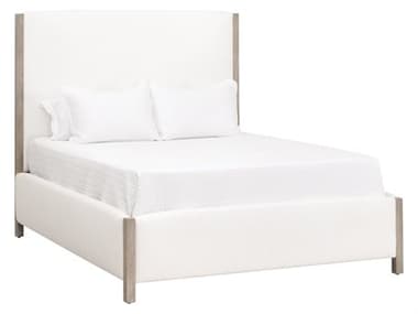 Luxecor Respite White Beech Wood Upholstered Queen Platform Bed LXCRSP29689