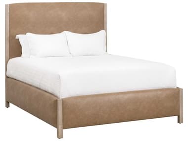 Essentials for Living Traditions Emmett Natural Gray Ivanhoe Toast Brown Plywood Upholstered King Platform Bed ESL61703NGIVT