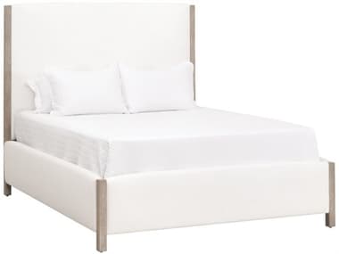 Essentials for Living Traditions Emmett Natural Gray White Beech Wood Upholstered King Platform Bed ESL61703NGLPPRL