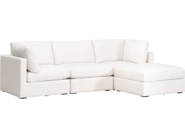 Essentials for Living Stitch And Hand Daley 4 - Piece " Wide White Fabric Upholstered Sectional Sofa ESL66131STXCRMSECTIONALSOFA1