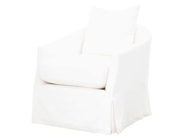 Essentials for Living Stitch & Hand Faye Swivel 32" White Fabric Accent Chair ESL6650CRCRP