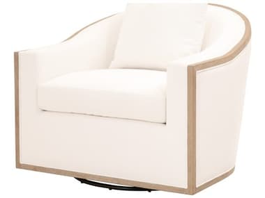 Essentials for Living Stitch & Hand Paxton Swivel 36" White Fabric Club Chair ESL6656LPPRLNG
