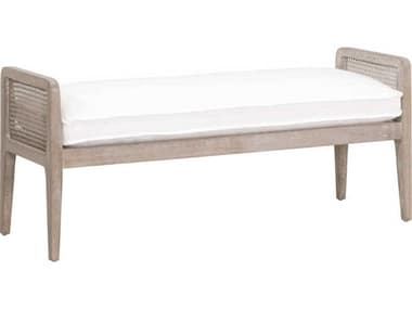 Essentials for Living Stitch & Hand Livesmart Peyton-pearl / Natural Gray Oak Cane Accent Bench ESL6698LPPRLNG