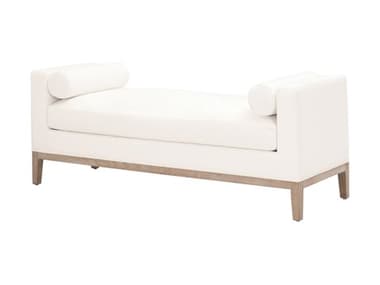 Essentials for Living Stitch & Hand 63" White Fabric Upholstered Accent Bench ESL6700LPPRLNG