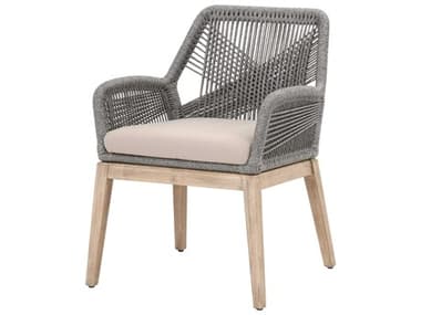 Essentials for Living Woven Upholstered Arm Dining Chair ESL6809KDPLAFLGRYNG