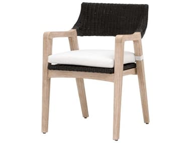Essentials for Living Woven Upholstered Arm Dining Chair ESL6810BLRWHTNG